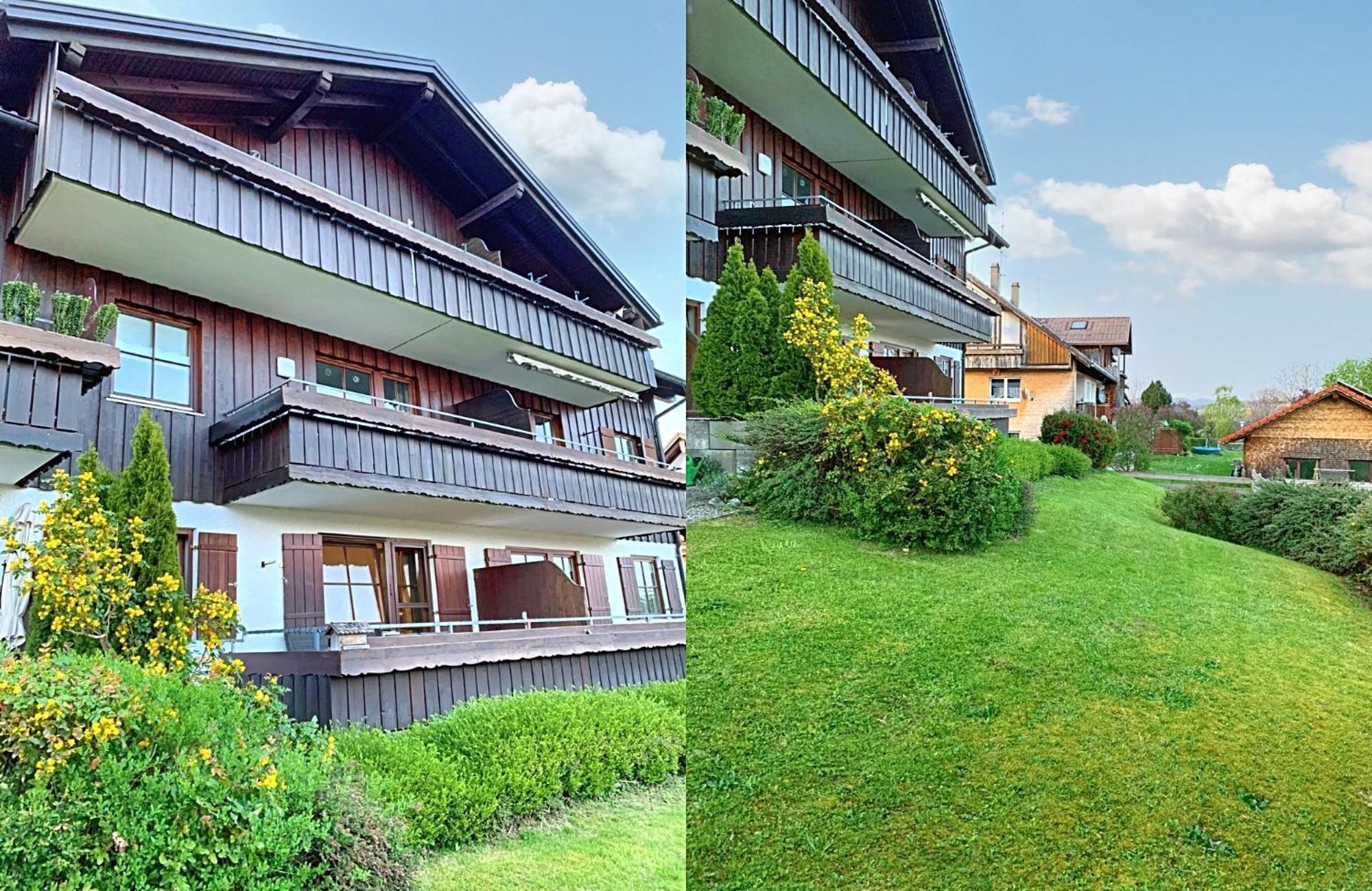 Lindners Hideaways - Bergnest Lodge - Bergblick Fewo 6 Pers Balkon Garten Hund Ski Unterkunft Luftkurort Oberreute Naehe Buchenegger Wasserfaelle Eistobel Bodensee 外观 照片